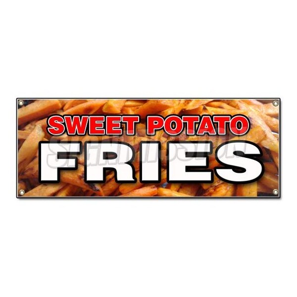 SWEET POTATO FRIES BANNER SIGN fresh hot crispy delicious french frys chips